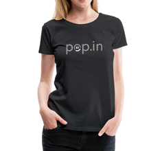 Load image into Gallery viewer, pop.in logo women's premium t-shirt - black