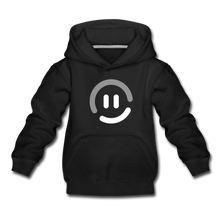 Load image into Gallery viewer, Kids‘ Premium pop.in Smiley Logo Hoodie - black