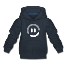 Load image into Gallery viewer, Kids‘ Premium pop.in Smiley Logo Hoodie - navy