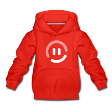 Load image into Gallery viewer, Kids‘ Premium pop.in Smiley Logo Hoodie - red