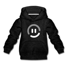 Load image into Gallery viewer, Kids‘ Premium pop.in Smiley Logo Hoodie - charcoal gray
