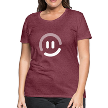Load image into Gallery viewer, pop.in Smiley Face Women’s Premium T-Shirt - heather burgundy