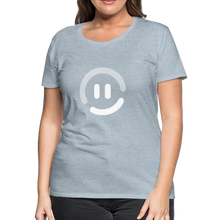 Load image into Gallery viewer, pop.in Smiley Face Women’s Premium T-Shirt - heather ice blue