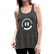 Load image into Gallery viewer, pop.in Smiley Face Women's Flowy Tank Top by Bella - deep heather