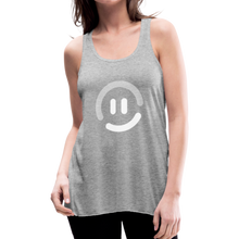 Load image into Gallery viewer, pop.in Smiley Face Women's Flowy Tank Top by Bella - heather gray