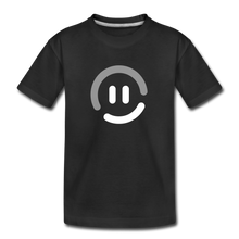 Load image into Gallery viewer, Kid’s Premium Organic pop.in Smiley Logo T-Shirt - black