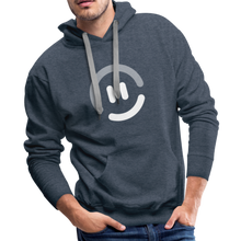 Load image into Gallery viewer, pop.in Smiley Face Men’s Premium Hoodie - heather denim