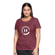 Load image into Gallery viewer, pop.in Smiley Face Women’s T-Shirt - heather burgundy