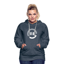 Load image into Gallery viewer, pop.in Smiley Face Women’s Hoodie - heather denim
