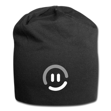 Load image into Gallery viewer, pop.in Smiley Face Jersey Beanie - black
