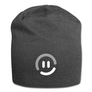 pop.in Smiley Face Jersey Beanie - charcoal gray