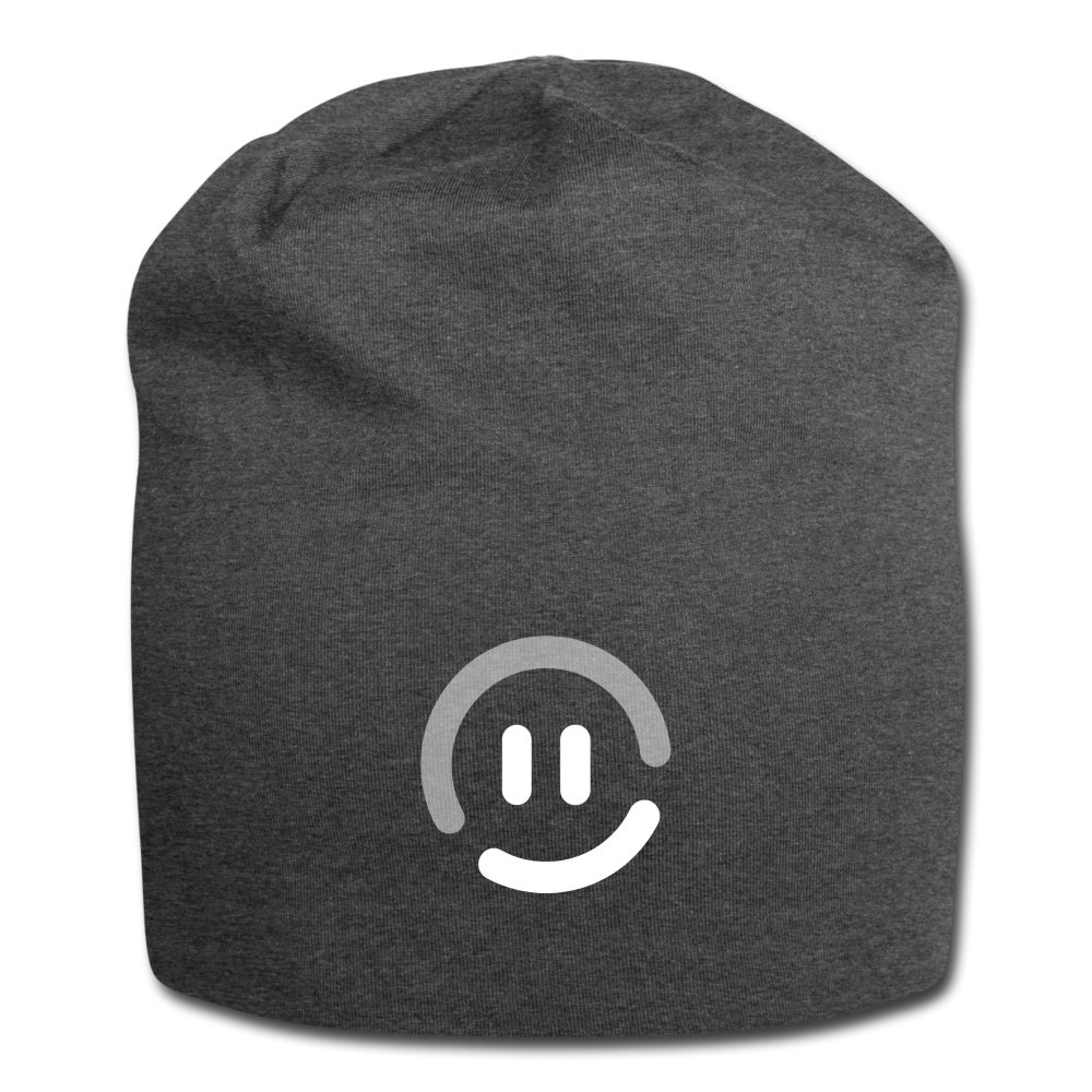 pop.in Smiley Face Jersey Beanie - charcoal gray