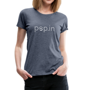 pop.in logo women's premium t-shirt - heather blue
