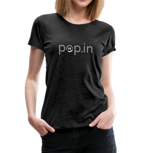 pop.in logo women's premium t-shirt - charcoal gray