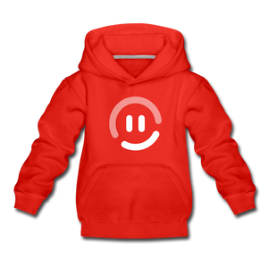 Kids‘ Premium pop.in Smiley Logo Hoodie - red