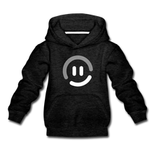 Load image into Gallery viewer, Kids‘ Premium pop.in Smiley Logo Hoodie - charcoal gray
