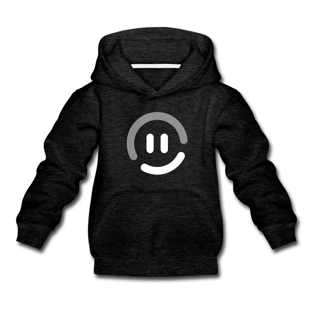 Kids‘ Premium pop.in Smiley Logo Hoodie - charcoal gray