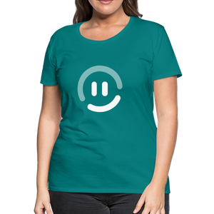 pop.in Smiley Face Women’s Premium T-Shirt - teal