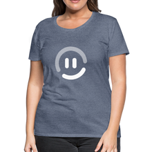 Load image into Gallery viewer, pop.in Smiley Face Women’s Premium T-Shirt - heather blue
