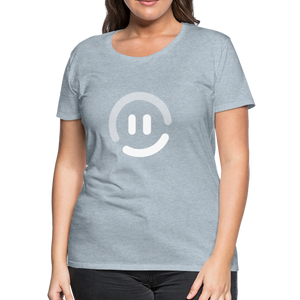 pop.in Smiley Face Women’s Premium T-Shirt - heather ice blue