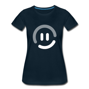pop.in Smiley Face Women’s Premium T-Shirt - deep navy