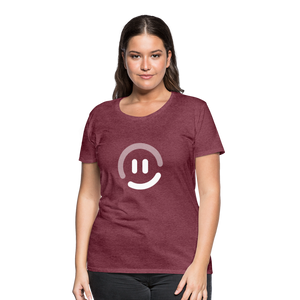 pop.in Smiley Face Women’s T-Shirt - heather burgundy