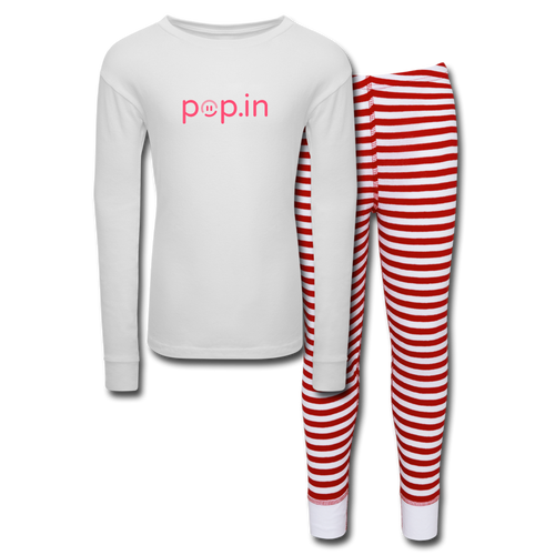 Kids’ pop.in Pajama Set - white/red stripe