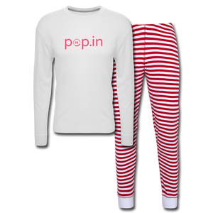 pop.in pajamas (unisex) - white/red stripe